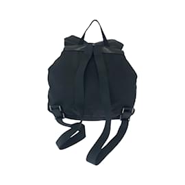 Prada-Prada Tessuto Triangle Logo Plate Backpack-Black