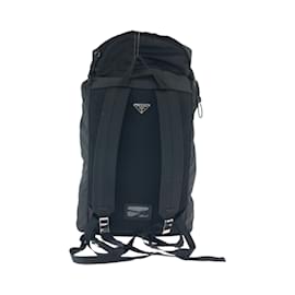 Prada-Prada Tessuto Triangle Logo Plate Backpack-Black