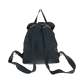 Prada-Prada Tessuto Triangle Logo Plate Backpack-Black