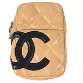 Chanel-Chanel Cambon Line CC Cigarette Case-Black,Beige