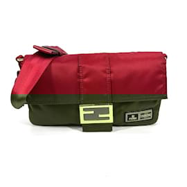 Fendi-Fendi 7VA472 Porter Collaboration Red Nylon Pochette-Red
