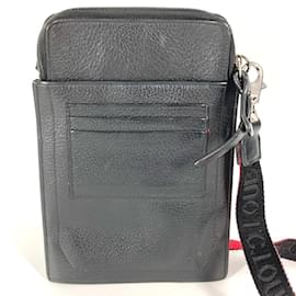 Christian Louboutin-Pochette épaule en cuir noir Christian Louboutin-Noir