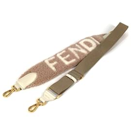 Fendi-Fendi Logo Fur Strap Accessory-Pink,Beige