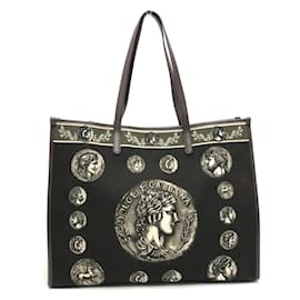 Dolce & Gabbana-Dolce & Gabbana Coin Motif Tote Bag-Brown