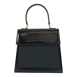 Yves Saint Laurent-Yves Saint Laurent Vintage Black Leather Handbag-Black