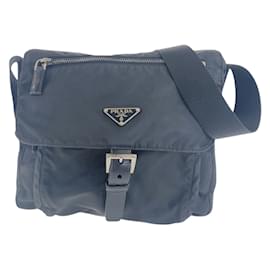 Prada-Prada Tessuto Triangle Logo Plate Shoulder Bag-Black