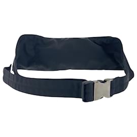 Prada-Prada Tessuto Triangle Logo Plate Black Nylon Body Bag-Black