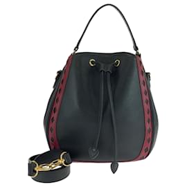 Yves Saint Laurent-Yves Saint Laurent Vintage Leather Shoulder Bag-Black,Red