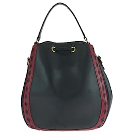 Yves Saint Laurent-Yves Saint Laurent Vintage Leather Shoulder Bag-Black,Red