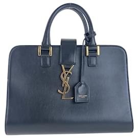 Yves Saint Laurent-Yves Saint Laurent Cassandra Black Tote Bag-Black