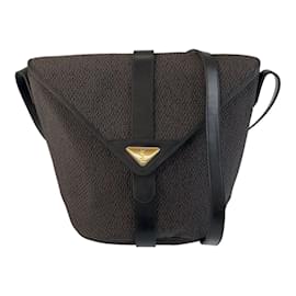 Yves Saint Laurent-Yves Saint Laurent Grey and Black Shoulder Bag-Brown,Black