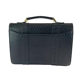 Versace-Versace Sunburst Black Gold Hardware Leather Clutch Bag-Black