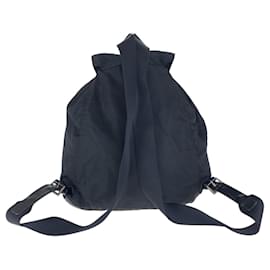 Prada-Prada Tessuto Triangle Logo Plate Backpack-Black