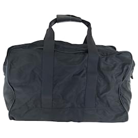 Prada-Prada Tessuto Triangle Logo Plate Black Nylon Boston Bag-Black