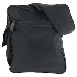 Prada-Prada Tessuto Triangle Logo Plate Messenger Bag-Black