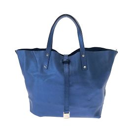 Tiffany & Co Tiffany Metallic Blue Leather Handbag Blue