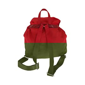 Prada-Prada Tessuto Triangle Logo Plate Red Nylon Backpack-Red