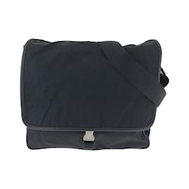 Prada-Prada Tessuto Triangle Logo Plate Messenger Bag-Black