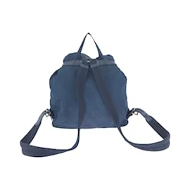 Prada-Prada Tessuto Triangle Logo Plate Backpack-Blue