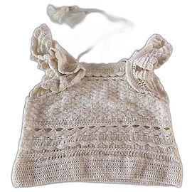 Vestido Zimmermann de algodón crema Crema