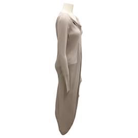 Autre Marque-Willow Smoke Drape Neck Long Sleeve Dress-Grey