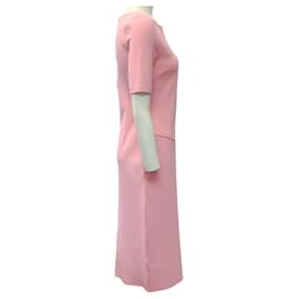 Autre Marque-St. John Pink Sculpted Short Sleeved Dress-Pink