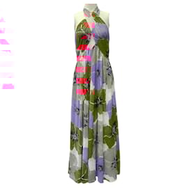 Autre Marque-MISA Los Angeles Poppy Love Alexandra Maxi Halter Dress-Pink