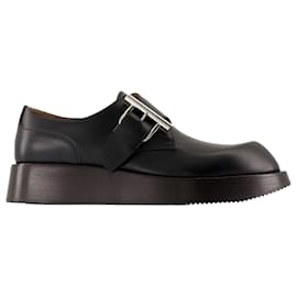 Alexander Mcqueen-T-Bar Loafers - Alexander McQueen - Leather - Black-Black