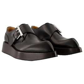 Alexander Mcqueen-T-Bar Loafers - Alexander McQueen - Leather - Black-Black