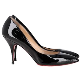 Christian Louboutin- Christian Louboutin Piou Piou Pumps in Black Leather-Black