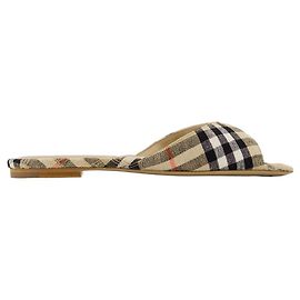Lf Mews 05 Sandals - Burberry - Linen - Beige Brown Beige