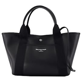 Balenciaga-Sac à shopper petit Navy Revamp - Balenciaga - Cuir - Noir-Noir