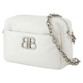 Balenciaga-Monaco Camera Xs Sac à épaule - Balenciaga - Cuir - Blanc-Blanc