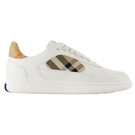 Burberry-Lf Terrace Mix Sneakers - Burberry - Leather - White-White