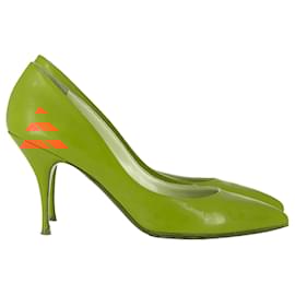 Christian Louboutin-Pompes Piou Piou Christian Louboutin en cuir orange-Orange