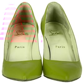 Christian Louboutin- Christian Louboutin Piou Piou Pumps in Orange Leather-Orange