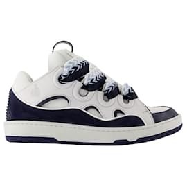 Lanvin-Curb Sneakers - Lanvin - Leather - White/Blue-White