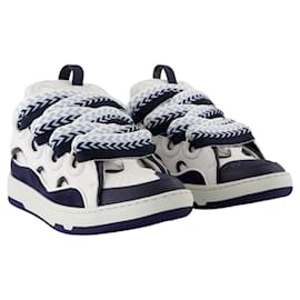 Lanvin-Curb Sneakers - Lanvin - Leather - White/Blue-White