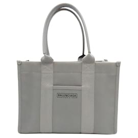 Balenciaga-Sac 2way en toile et cuir avec matériel Balenciaga S 671402-Gris