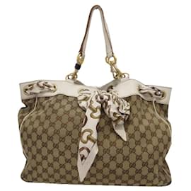 Gucci-Gucci GG Canvas GG Canvas Tote Bag 153033-White