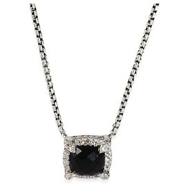 Pendente Petite Chatelaine in argento sterling, onice e diamante di David Yurman Argento Metallico