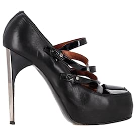 Lanvin-Lanvin 2009 Lanvin Paris Escarpin Strap Pumps in Black Leather-Black