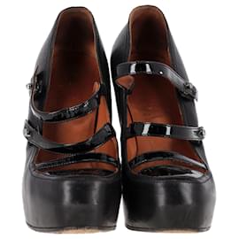 Lanvin-Lanvin 2009 Lanvin Paris Escarpin Strap Pumps in Black Leather-Black
