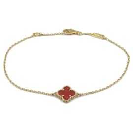 Van Cleef & Arpels-Van Cleef & Arpels 18K Pink Gold Sweet Alhambra Bracelet VCARN59K00 Size 15.5/17-Red