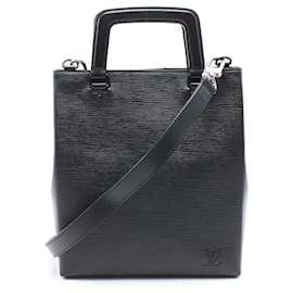Louis Vuitton-Louis Vuitton Epi Sac Plat Fold Handbag M58497-Black
