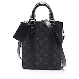 Louis Vuitton-Louis Vuitton Monogram Eclipse Sac Plat MINI Handbag M46453-Black