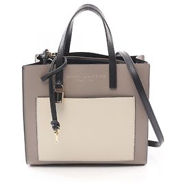 MARC JACOBS Leder Grind Mini Tote 2way Tasche M0016132 Grau