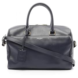 Yves Saint Laurent-Saint Laurent Paris Leather Classic Duffle 6 2way Bag 322049-Blue