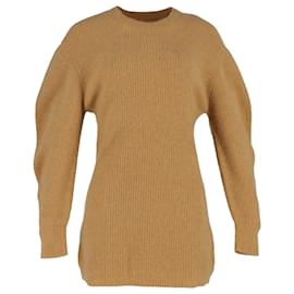 Isabel Marant- Isabel Marant Knitted Mini Sweater Dress in Brown Wool-Brown,Red