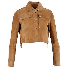 Giacca corta Acne Studios in suede marrone Marrone Rosso